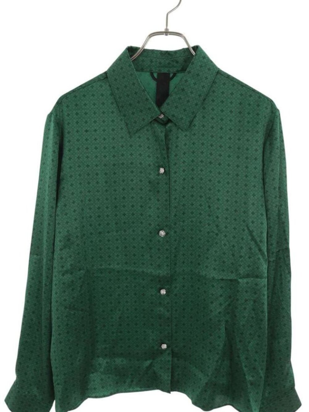 Chrome Hearts Y NOT CH Plus All Over Print Silk Long Sleeve Shirt